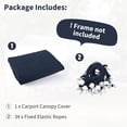 thumbnail image 3 of Pakunoda 10' X 20' Carport Canopy Replacement Cover, Portable Car Garage Shelter Party Top Tent with 34PC Ball Bungees, Navy Blue (Only Cover, Frame Not Included), 3 of 8