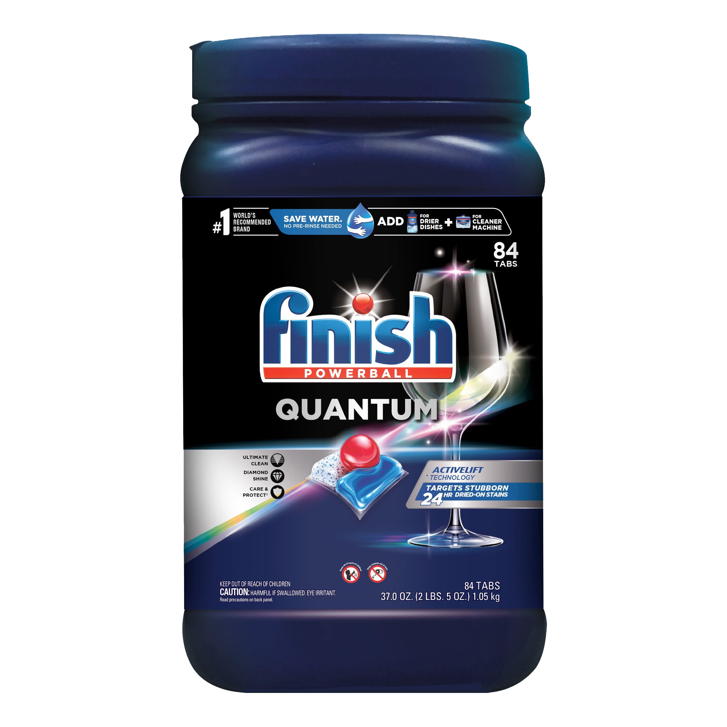 Finish Quantum with Activblu technology 84ct, Dishwasher Detergent Tabs, Ultimate Clean and Shine