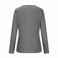 thumbnail image 5 of Women'S Pineapple Lace Stitching Top T-Shirt Solid Color Long Sleeve Round Neck Pullover Casual Top Grey XXL, 5 of 6