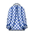 thumbnail image 3 of Blue White Checkered Backpack for School,Cute School Bag,Schoolbag with Adjustable Shoulder Straps & Padded Back,15.3"x11"x7.1"., 3 of 6