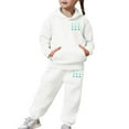 thumbnail image 6 of WRTFVZA Girls 2 Piece Outfits Hoodie Sweatsuit Sets Oversized Sweatshirt and Baggy Fall Fashion Sweatpant with Pockets, 6 of 7