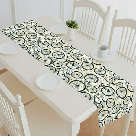 

ABPHQTO Texture Of Bicycle Table Runner Placemat Tablecloth For Home Decor 14x72 Inch