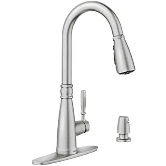 MOEN 87162SRS Boman Single Handle Pull-Down Sprayer Kitchen Faucet with Reflex and PowerBoost in Spot Resist Stainless