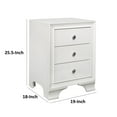 thumbnail image 6 of Benjara BM313571 26 in. Folu Nightstand - USB Port, 3 Drawers with Knobs - White & Chrome, 6 of 6
