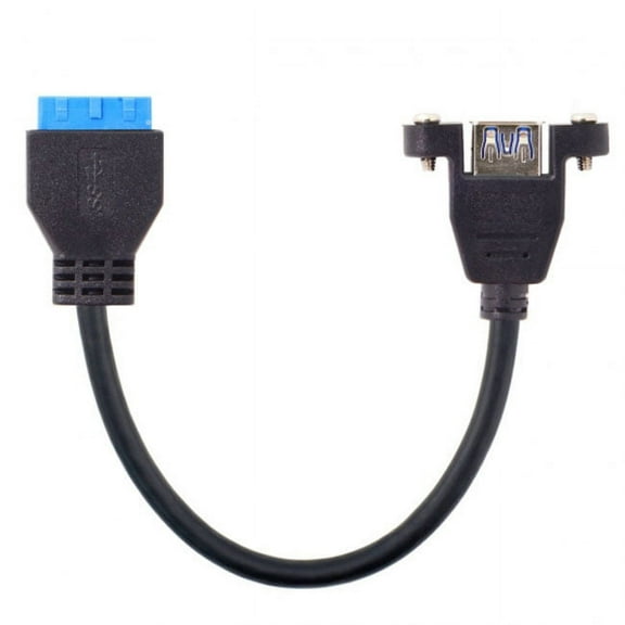 Chenyang CY USB 3.0 Single Port A Female Screw Mount Type to Motherboard 20pin Header Cable 25cm Cable