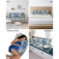 thumbnail image 6 of Hydrangea Flower Pillow Covers Queen Size 2 Pack, Pastoral Blue Bow Floral Spring Lraf Soft Bed Throw Pillowcases Breathable Cooling Long Lumbar Body Pillow Sham Cover for Bed Sofa 20''x30'', 6 of 7