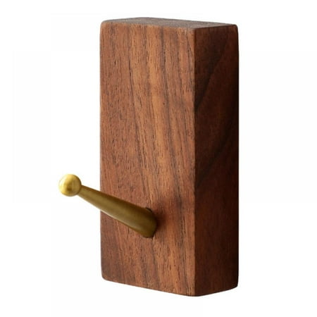 

Monfince Nordic Solid Wood Brass Coat Hook Wall-mounted Hanger Organizer Tools Sundries Rack Utilities Furniture Decoration Brown