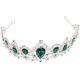 thumbnail image 1 of FELTECHELECTR Tiara de cristal real, corona de boda, tocados, accesorios para el cabello de novia (base plateada, azul), 1 of 4
