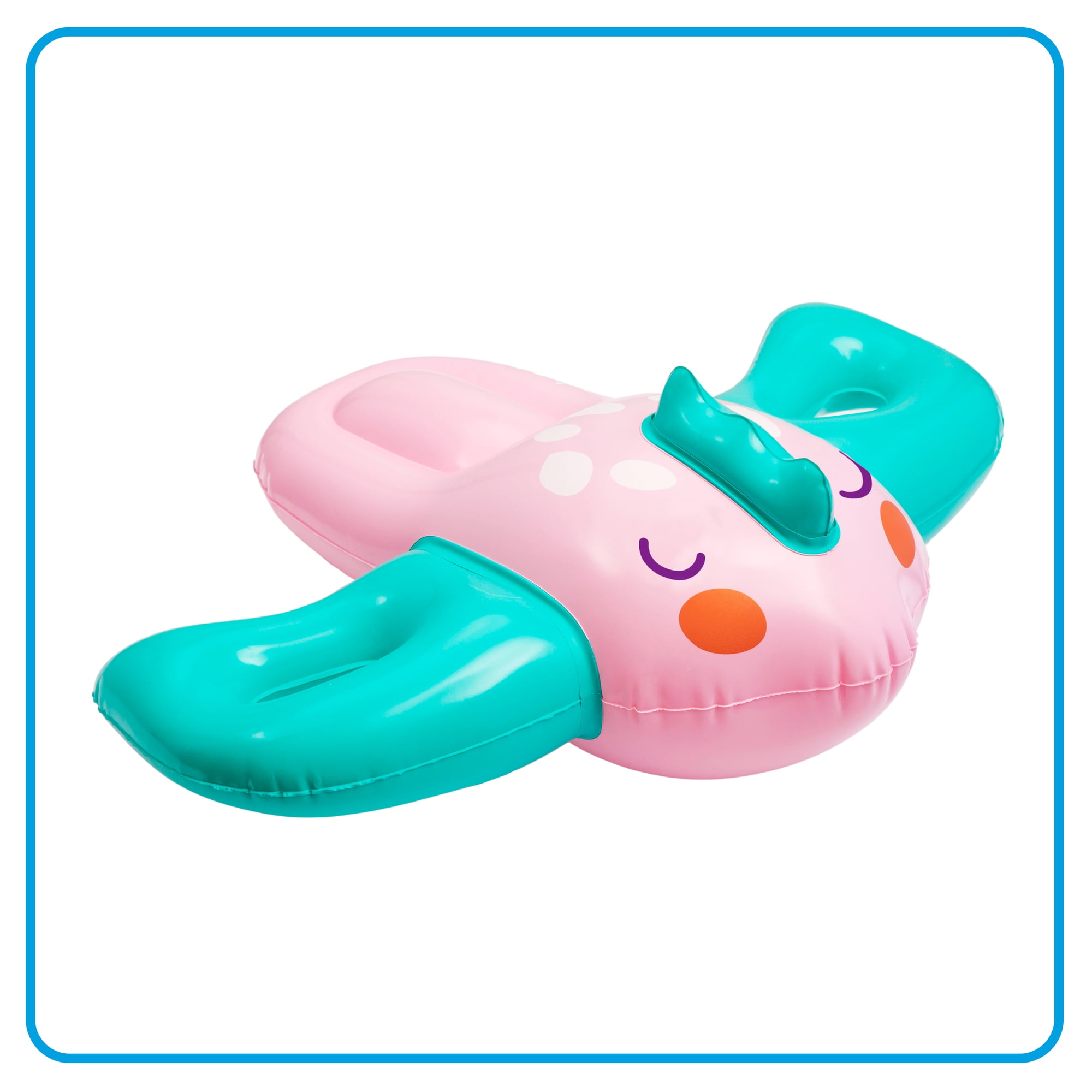 SwimSchool Inflatable Pink Fish Pool Float, Kids Swimming Kickboard