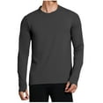 thumbnail image 3 of UVEASISHA Long Sleeve Workout Shirts for Men Colorblock Sun Protection T-Shirt Stretchy Casual Crewneck Athletic Tops Muscle Fitness Tee with Thumbholes Sales Today Black XXL, 3 of 8