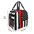 thumbnail image 2 of Defioc Firefighters USA Flag Print Lunch Box,Lunch Bag for Women Men Reusable Insulated Lunch Tote for Work/Office/Picnic/Travel, 2 of 6