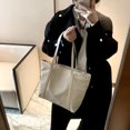 thumbnail image 3 of Bolsa Bolso de hombro para mujer Bolso de mano Oxford sólido de gran capacidad (blanco) JShteea Para Estrenar, 3 of 9