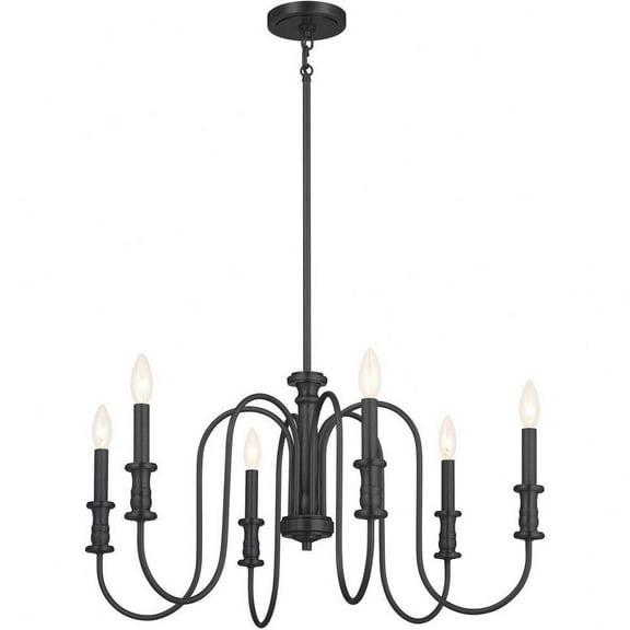 6 Light Medium Chandelier in Homestead Style-15.5 inches Tall and 28.75 inches Wide-Black Finish Bailey Street Home 147-Bel-4652834