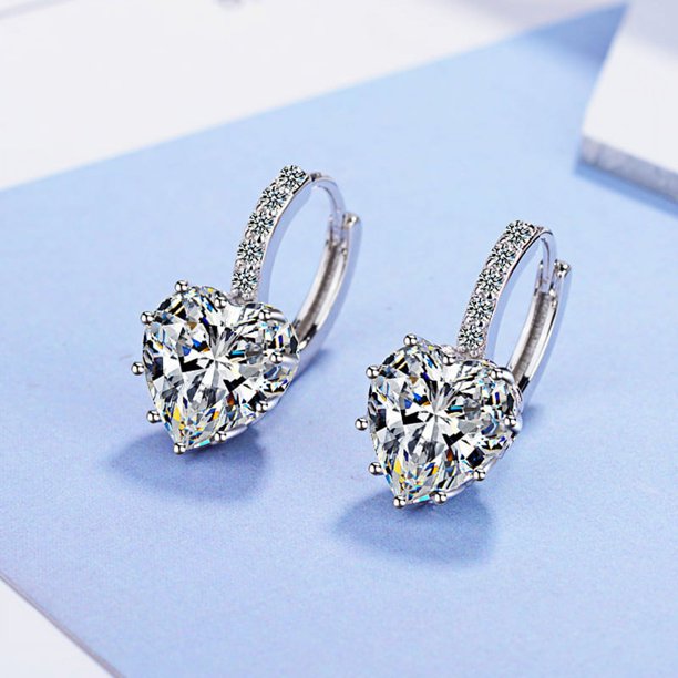 Pendientes de moda coreana para mujer, pendientes de circonita en forma de corazón, pendientes sencillos de temperamento de moda