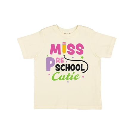 

Inktastic Miss Preschool Cutie with Pencil and Stars Gift Toddler Toddler Girl T-Shirt