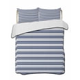 thumbnail image 2 of Quilts Twin XL Size, Navy Blue Striped Soft Comforter Bedding Set for Bed, Farmhouse Striped Geometric Art Lightweight Quilted Bedspread with Pillow Cover(2 Pieces) for All Season, 68x98 Inch, 2 of 6