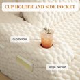 thumbnail image 5 of COOLHUT 46.7" W Oversized Floor Chaise Lounge Chair Sofa with Cup Holders, Cloud Plush Floor Sofa Bed Upholstered Deep Seat Sleeper Reading Chair Couch for Living Room, No Assembly, Beige, 5 of 8