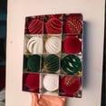 thumbnail image 3 of 12 Pack, Christmas Tree Ornaments Set 2.5 Inch Velvet Christmas Ornaments Flocked Burgundy Red Green Christmas Ball Ornaments for Indoor Christmas Decorations Holiday Home Party, 3 of 7