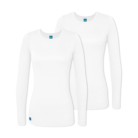 Adar Underscrubs for Women Multi Color 2 Pack - Long Sleeve Underscrub Comfort Tee