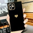 Compatible with iPhone 12 Case Cute Plating Gold Luxury Love Heart
