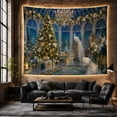 thumbnail image 6 of White Peacocks in Grand Classical Room with Snowy Night View, Serene Cottagecore for Holiday Decor Lovers, Opulent Art Print, Christmas Gift Tapestry Wall Hanging for Living Room and Bedroom, 6 of 7