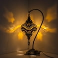 thumbnail image 3 of Turkish Mosaic Table Lamp - Handmade Decorative Moroccan Lamshade - Bedside Night Lamp - Lighting for Bedroom & Living Room - LED Bulb Included, 3 of 8