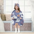 thumbnail image 7 of FORMRS Wearable Blanket Hoodie with Sleeves for Kids Cozy Flannel Sweatshirt, Blue Cute Halloween, 7 of 7