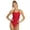 Red, variant on Solid Thin Strap One Piece Swimsuit, High Cut, Unpadded, Athletic (Women’s)