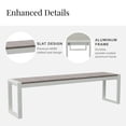 thumbnail image 6 of DuroGreen Park City 60" Dining Bench Made With All-Weather Tangent Sustainable Lumber, High End Outdoor Seating, No Maintenance Deck and Patio Furniture, Easy Assembly, US Made, White with Light Gray, 6 of 8