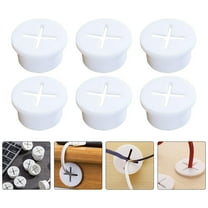 Worgeous 8 Pcs Dust Plug Wire Hider Cord Management Cover Desk Table Office White