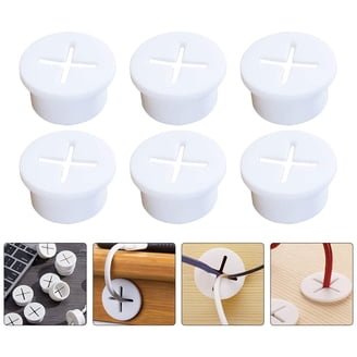 MyCableMart 4-Inch White Round Wire Management Grommet With Removable Lid – Desk & Cabinet Cable Pass-Through