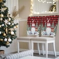 thumbnail image 3 of Christmas Gnome Chair Covers Set of 1 Winter Xmas Trees Bird Snowflakes Red Plaid Chair Back Covers Stretch Removable Washable Slipcovers Protector for Dining Room Kitchen Party Decor, 3 of 5