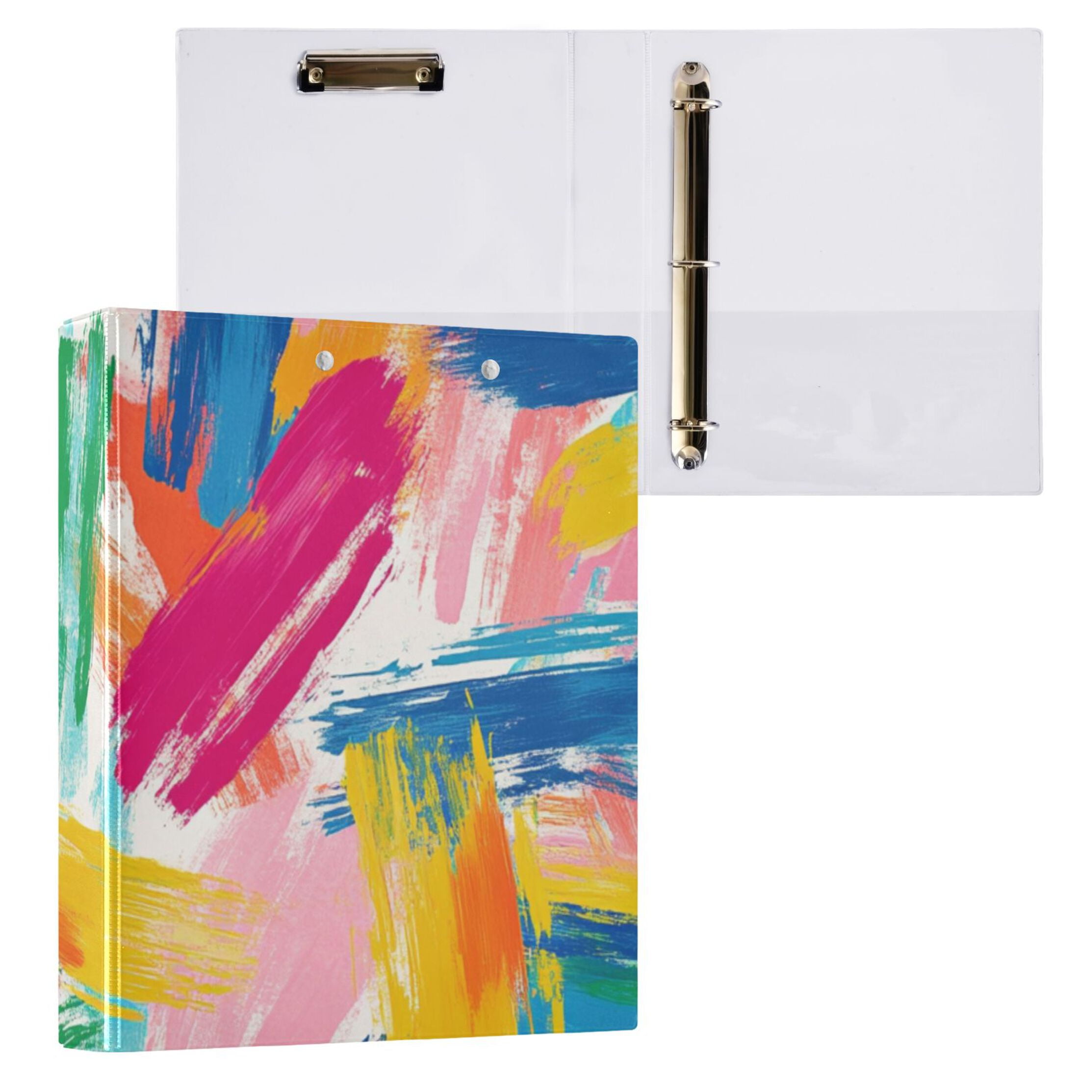 Graffiti Colorful 3 Ring Binders 1.5 inch Hardcover File Folders with Interior Pockets A4 Size Organizer for School Office Hospital