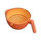 thumbnail image 1 of Cesta de doble capa, cesta coladora de cocina con gancho para colgar con botón pulsador, cesta azul para lavar verduras y frutas con base de drenaje hueca para un secado rápido, ideal para, 1 of 4