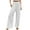 White, variant on Lisingtool Casual Pants for Women With Pockets Linen Pants Women Summer Wide Leg Pants Drawstring Elastic Waist Pants High Waisted Pants Casual Beach Trousers Blue