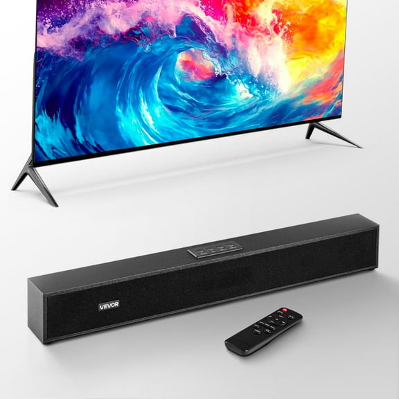 VEVOR Sound Bar for Smart TV, 2.0 Channel, 24-Inch Compact Soundbar TV Speakers for Projector, Bluetooth AUX Connection, Remote Control, Easy Setup,80W Surround Sound System for PC Home Theater Audio