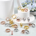 thumbnail image 4 of 24 Pcs 8 Sizes Stainless Steel Blank Rings 3 Colors Plain Inlay Finger Rings Wedding Band Ring Blank for Handmade Jewelry Making Gift 0.63-0.91inch Colorful, 4 of 5