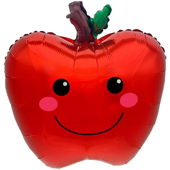 19 inch Party Brands Smiling Apple Foil Mylar Balloon - Party Supplies Decorations