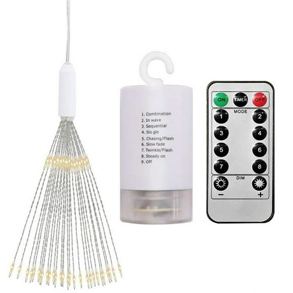 Mistaha 120 LEDs Firework Lights Hanging Decorative Light Christmas Remote Control Battery Operated 8 Light