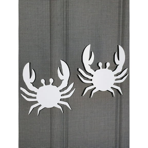DCentral TWO CRABS Flexible Screen Magnet: Double-Sided. Bright White-Easier to See Day & Night. Decorative. Helps to Stop Walking into Screens, Covers Small Tears in Screens. Size 4.5” X L 4. 5” Ea
