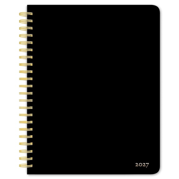 Black Solid | 2027 6x7.75" Desk Planner | Foil Stamped Cover