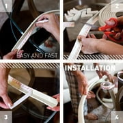 GLUAAE Table Corner Edge Protectors, Furniture Edge Corner Bumper Guard, Fireplace Baby Proofing, 3M Pre-Taped Corners, 16.5 ft (15 ft Edge + 4 Corners), White