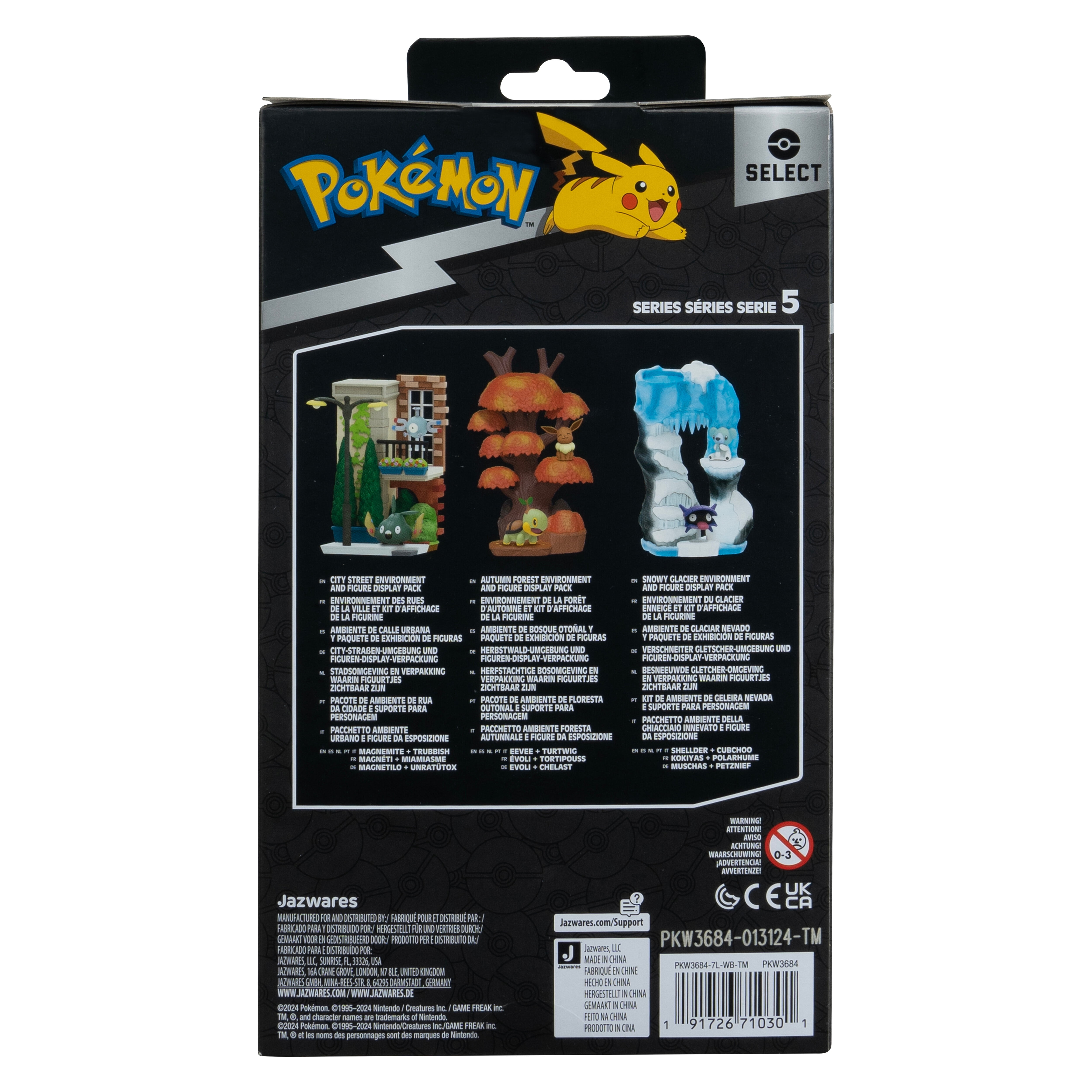 Pokemon Snowy Glacier Environment - 6 inch Multi-Level Display Set with Two 2 inch Battle Figures