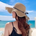 thumbnail image 6 of CoCopeanut Bucket Hat Beach Summer Straw Hats for Women Flat Top Ribbon Bowknot Elegant Luxury Straw Women Summer Hats Sombreros De Mujer, 6 of 6