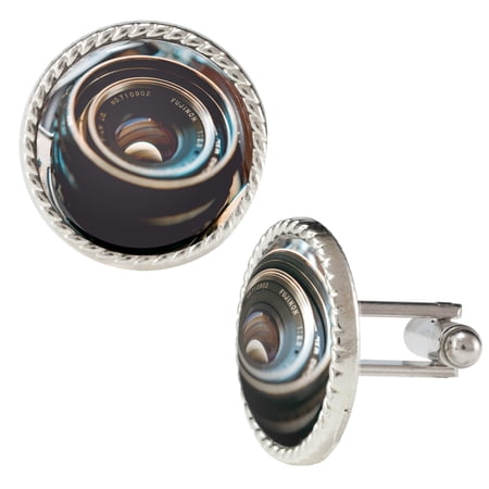 Closeup Photograph of Camera Lens Cufflinks