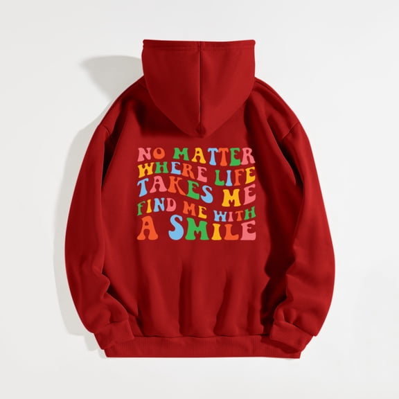 Vedolay Sweatshirts Women Womens Oversized Crewneck Long Sleeve Pullover Fall Hoodie Sweatshirt,Red S