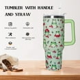 thumbnail image 4 of Ceovfoi 40 oz Frog Tumbler With Handle, Lid and Straw - Cute Green Kawaii Mushroom Gifts for Women, Decor, Accessories, 4 of 6