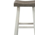 thumbnail image 3 of Bianca Counter Stool Set of 2- Dark Gray Saddle Seat- White Solid Wood, 3 of 6