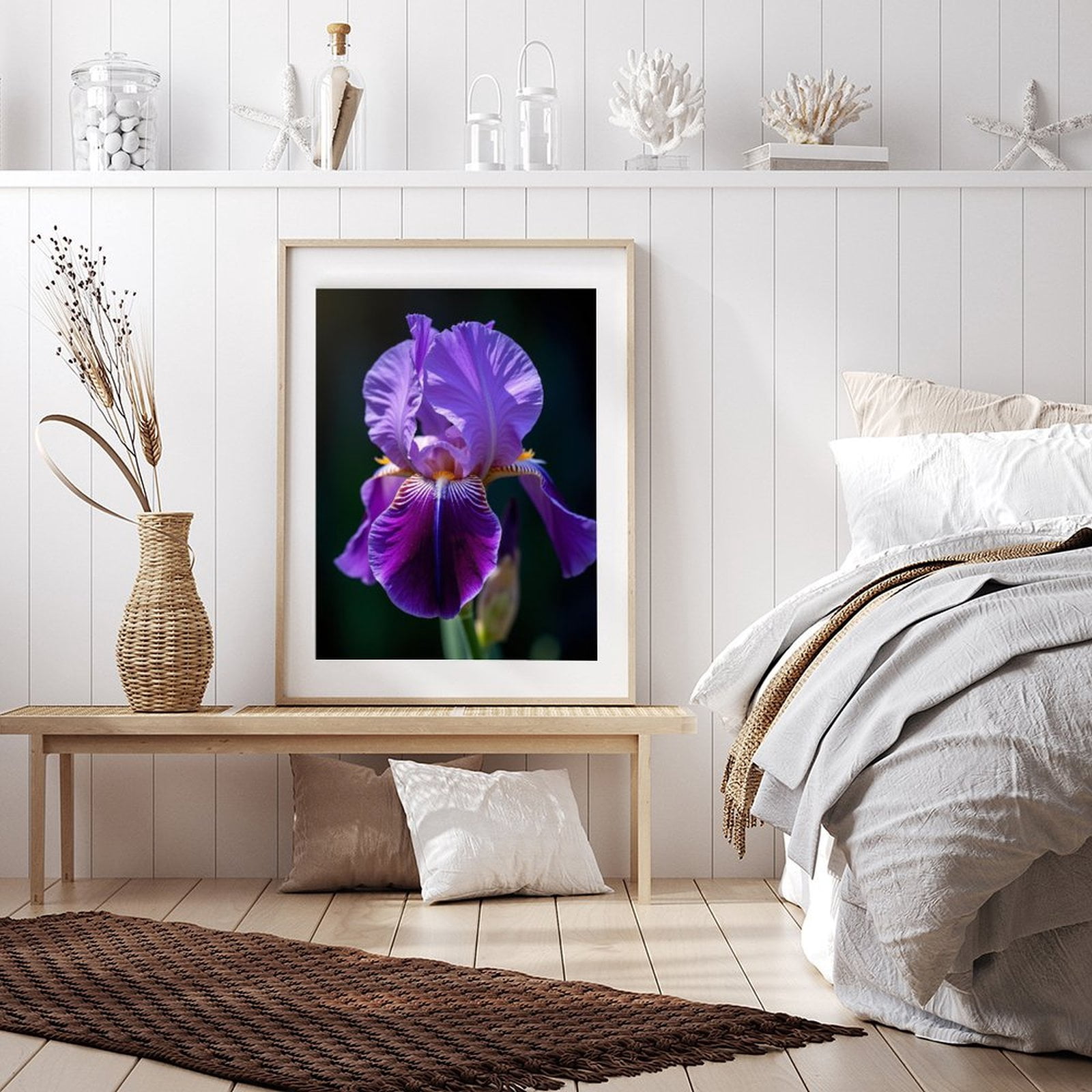 Diamond Art Kit for Adults, Purple Elegant Iris Bloom Diamond Painting for Adults Beginners, DIY Diamond Art Painting Kits, 5D Diamond Painting Crafts for Home Decor 12x16 Frameless