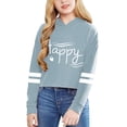 thumbnail image 2 of FAOWME Child Girls Long Sleeve Letters Solid Color Crop Sweatshirt Hoodie Pullover Tops For Kids Light Blue 10-12 Years, 2 of 4